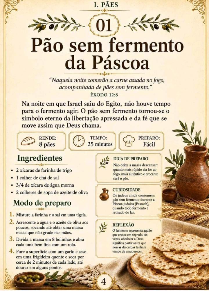Página de exemplo 1 da coleção 100 Receitas Bíblicas