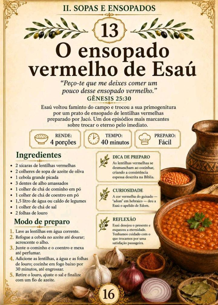 Página de exemplo 2 da coleção 100 Receitas Bíblicas