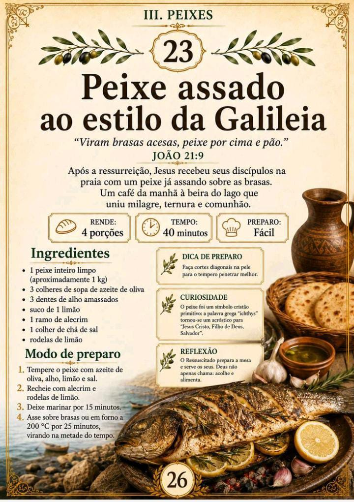Página de exemplo 3 da coleção 100 Receitas Bíblicas