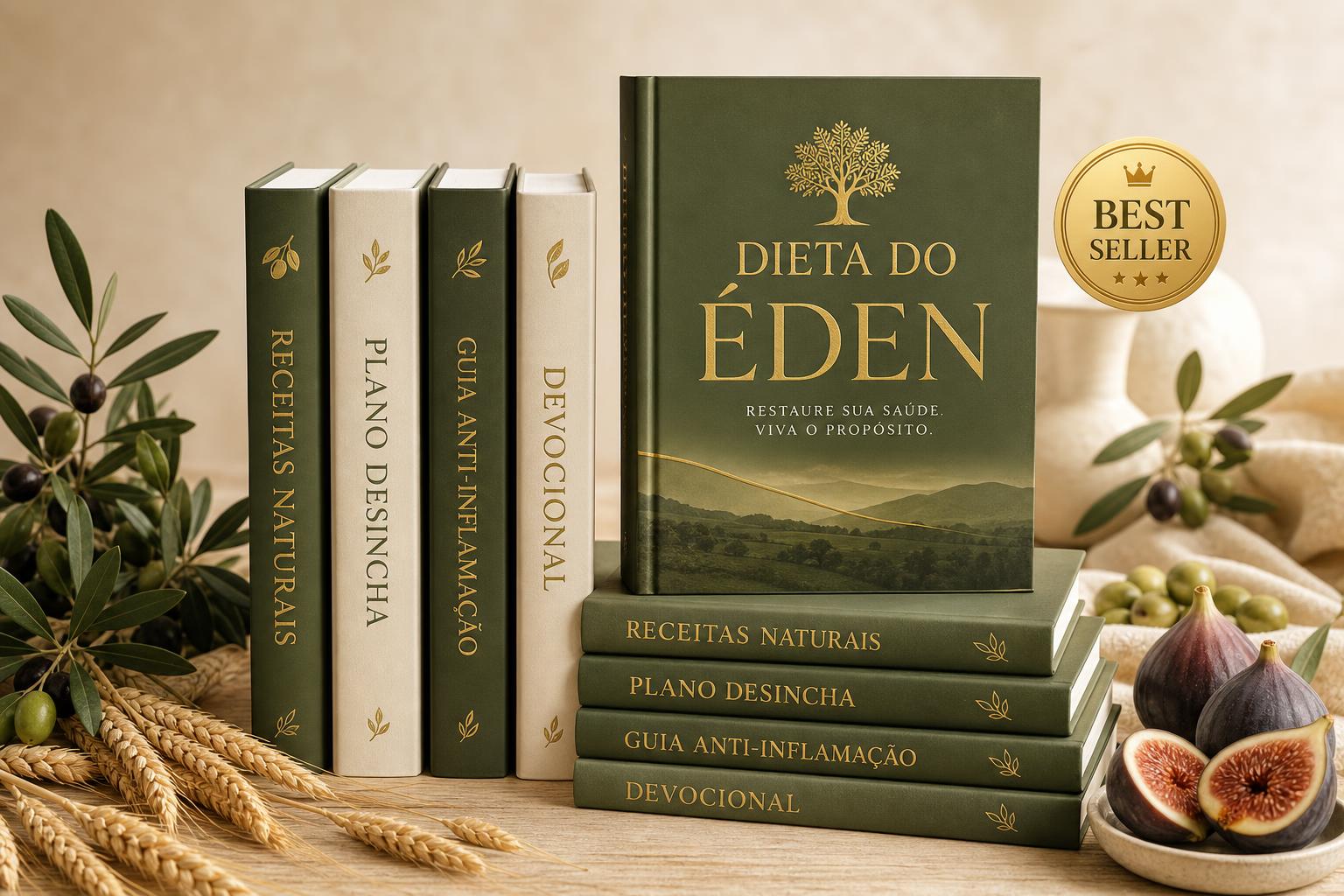 Mockup completo dos ebooks da Dieta do Éden